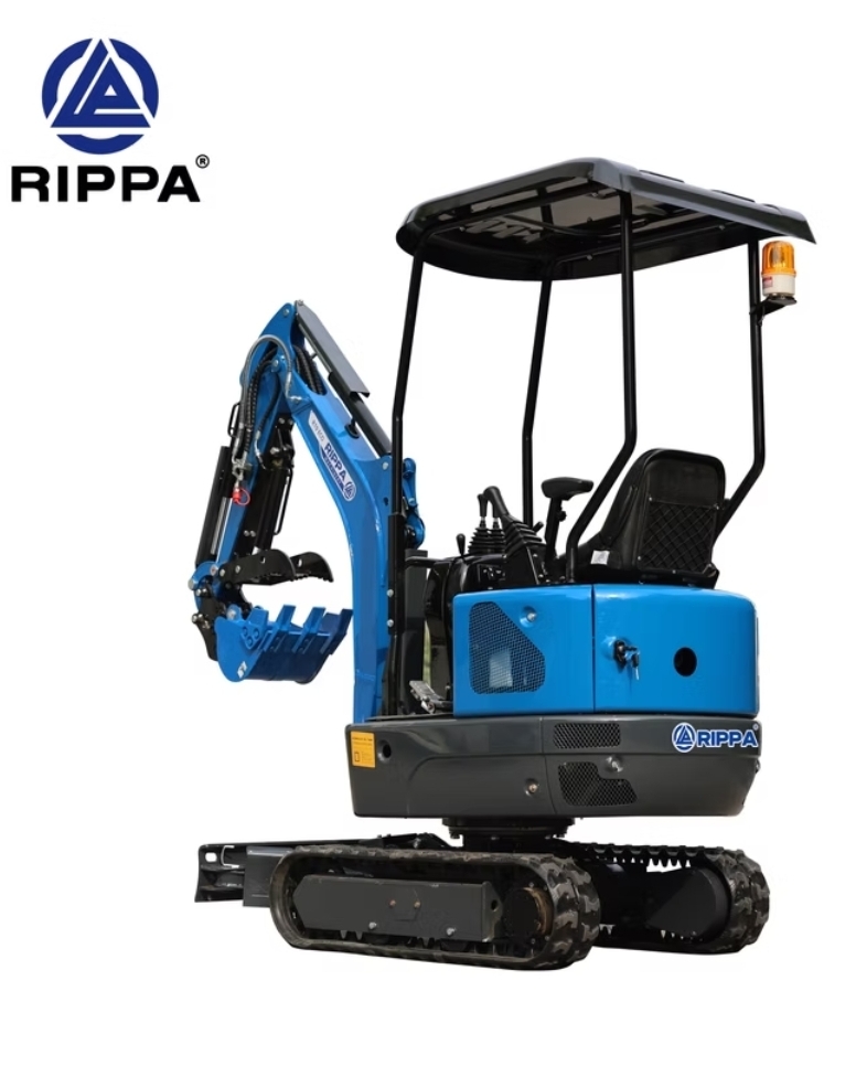 Blue Rippa R10 ECO mini excavator with retractable tracks